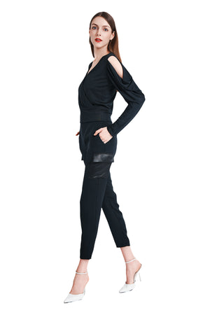 Solene Drape Shoulder Jersey Top