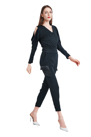 Solene Drape Shoulder Jersey Top