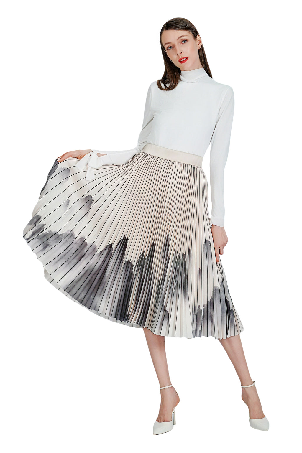 Jayden II Pleated Skirt (Chinese Painting)