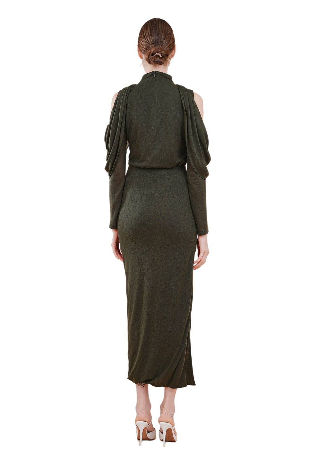 Goya Open-Shoulder Drapery Top