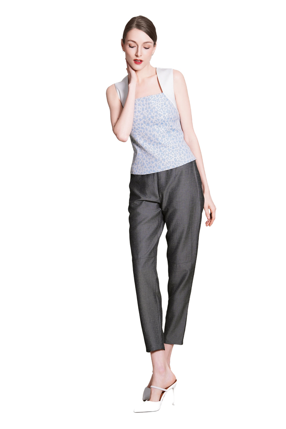 Genna Jacquard Fitted Top