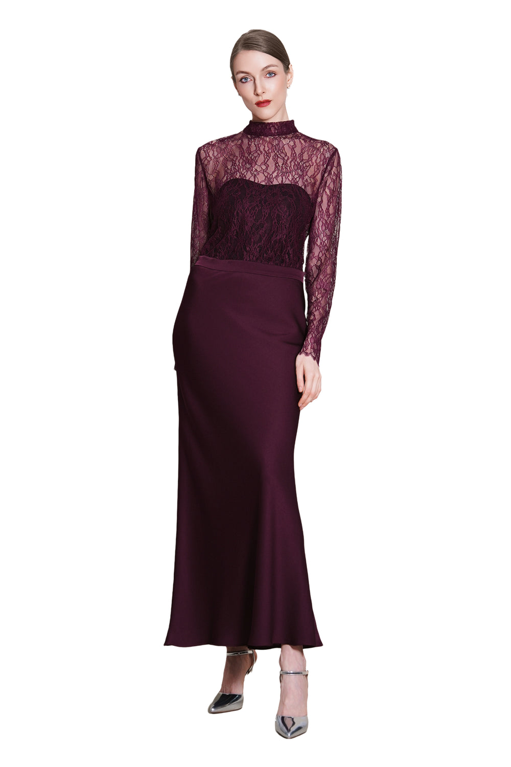 Joycelyne Bias Satine Maxi Skirt