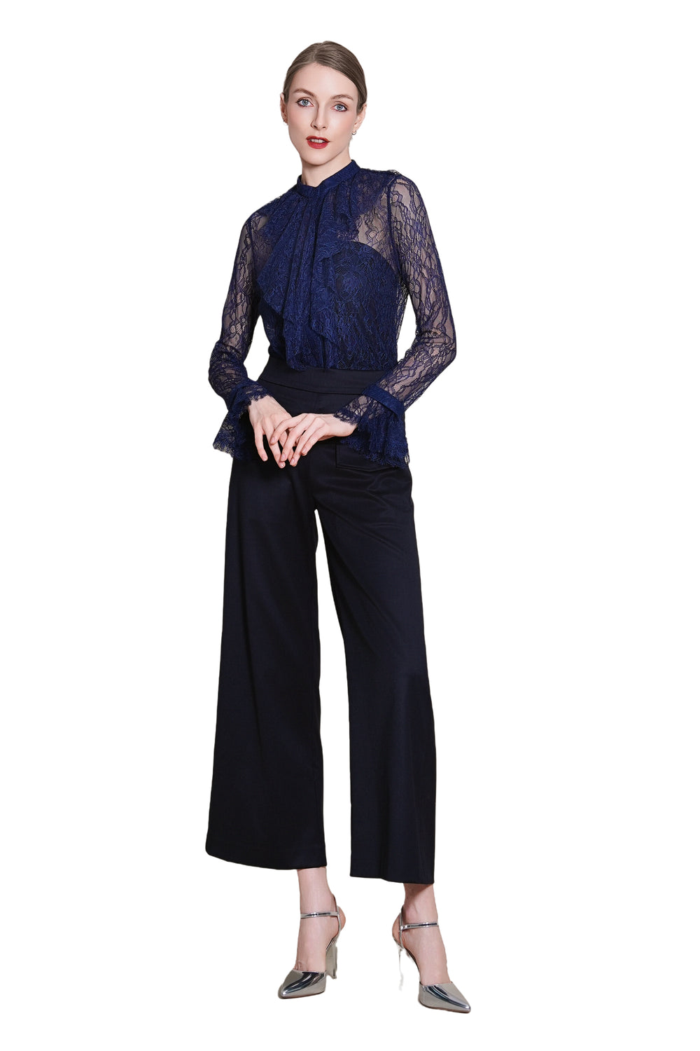 Emanda Luxe Wool Suiting Straight Leg Trousers
