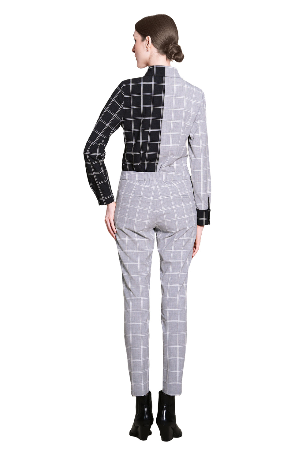 Jadina Trousers in Checkered Wool Suiting