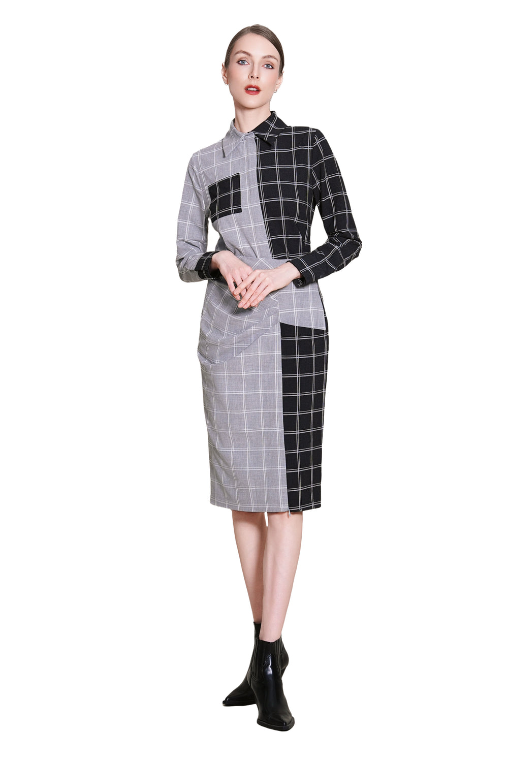 Mosie Patchwork Pencil Skirt