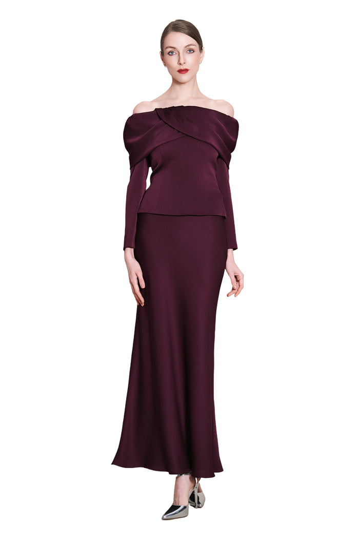 Joycelyne Evening Off-Shoulder Satine Top