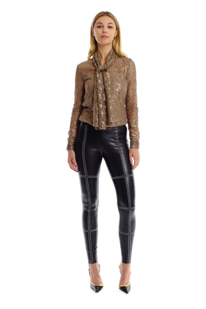 Kira Cross Studded Leather Pants