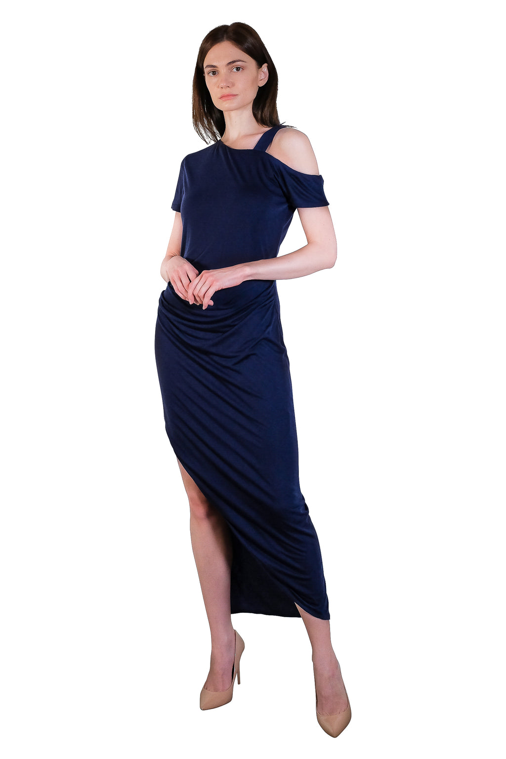 Hera Asymmetrical Maxi Jersey Dress