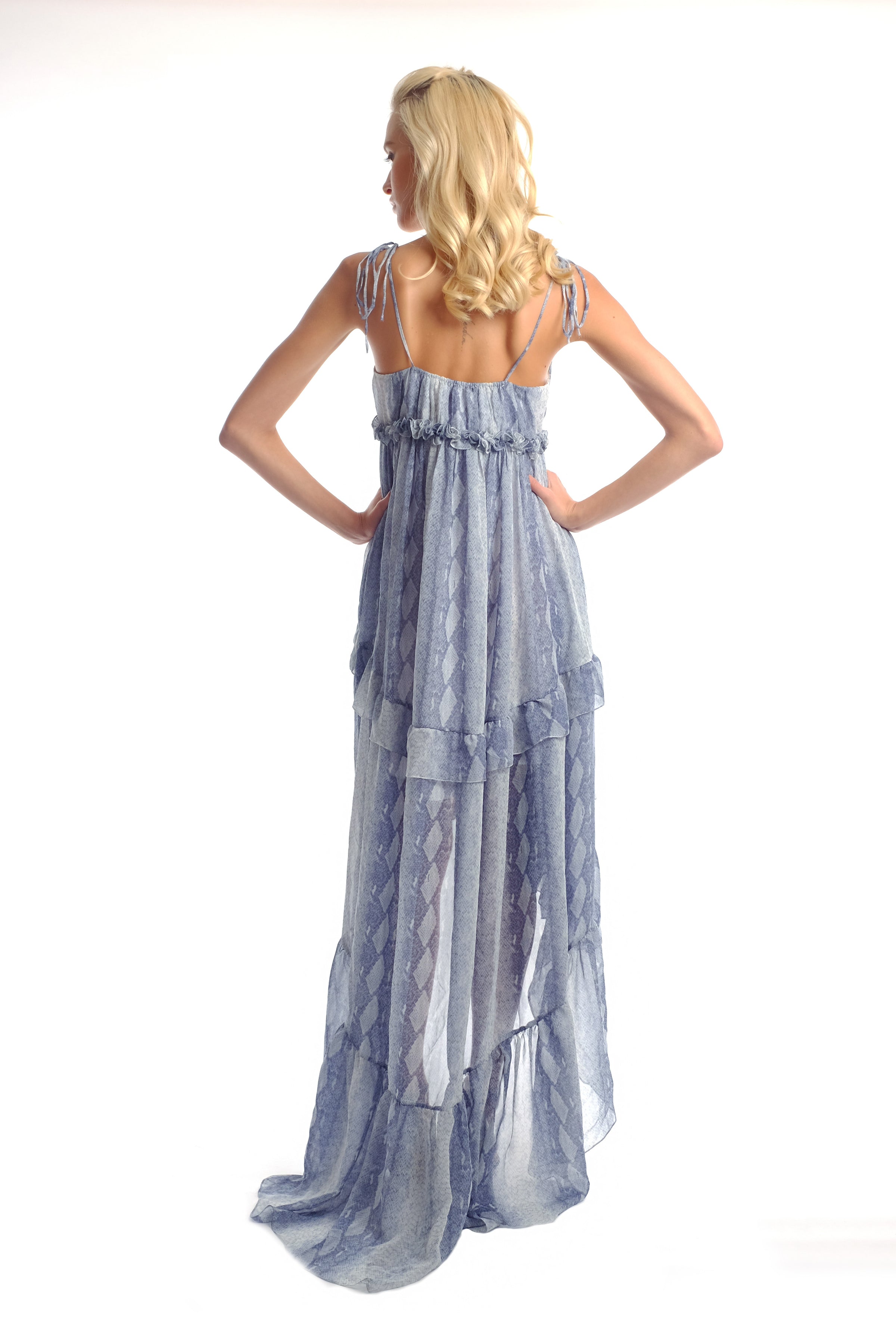 Narita Silk Chiffon Cascade Dress S.Nine by Susanna Soo Narita Silk Chiffon Cascade Dress S.Nine by Susanna Soo