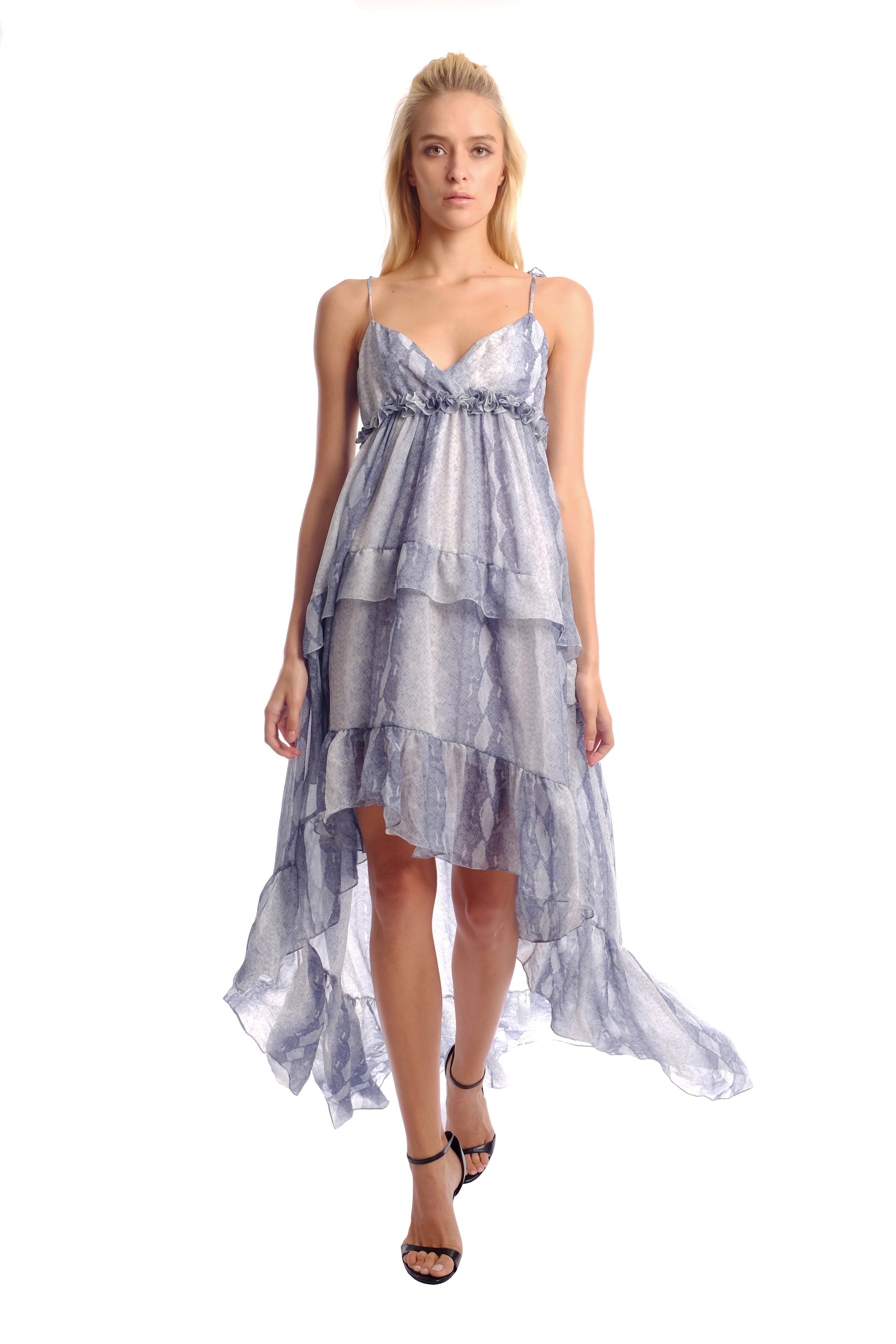 Narita Silk Chiffon Cascade Dress S.Nine by Susanna Soo Narita Silk Chiffon Cascade Dress S.Nine by Susanna Soo