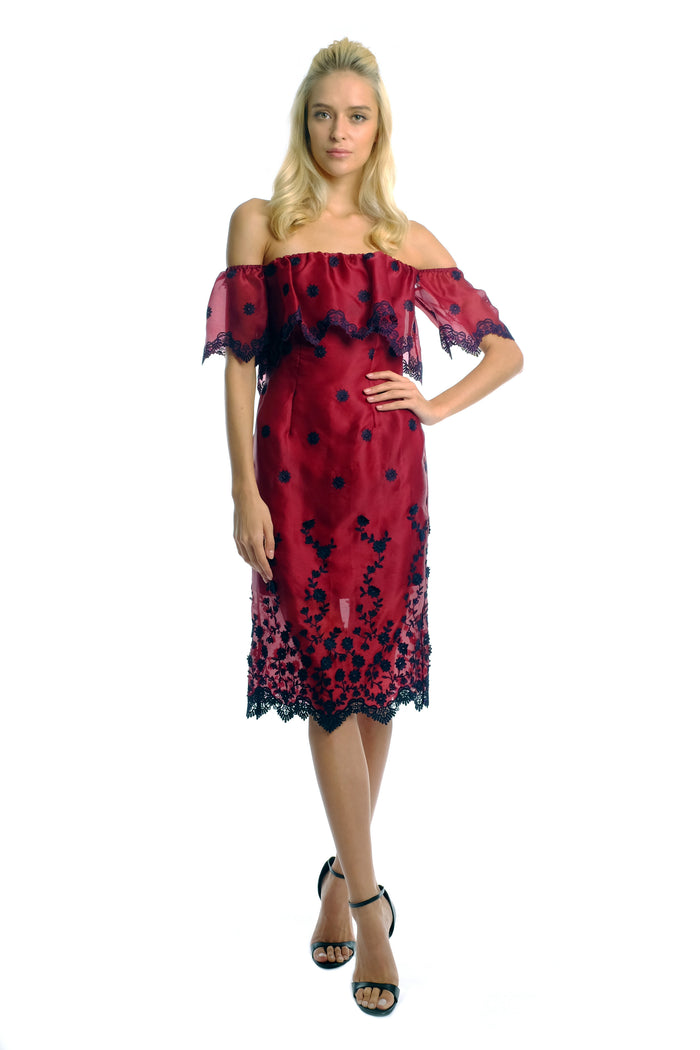 Diana Off-Shoulder Organza Dress
