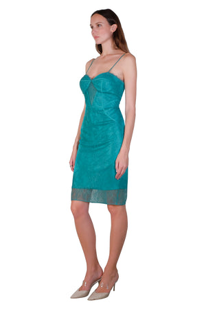Elma Lace Dress in Turquoise