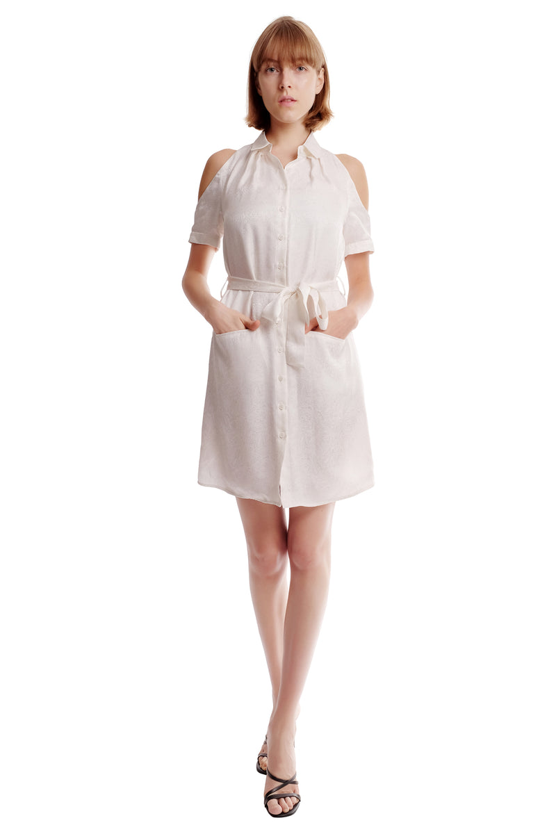Brittany Shoulder Cutout Shirt Dress