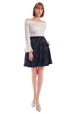 Tania Flared Velvet Skirt