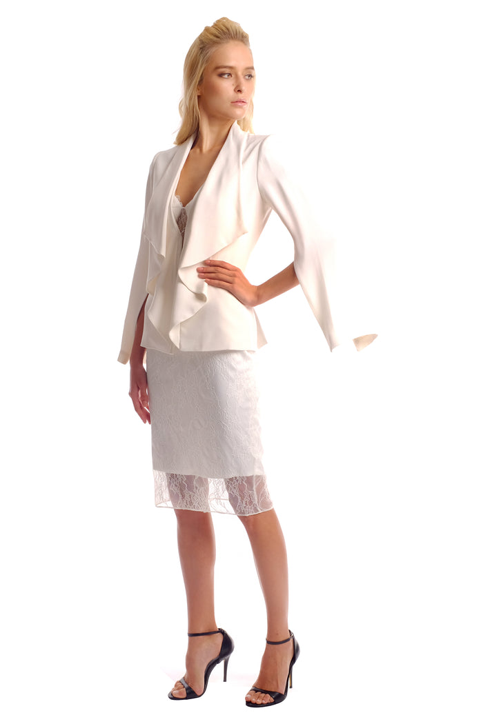 Megan Silk Flare Sleeves Blazer