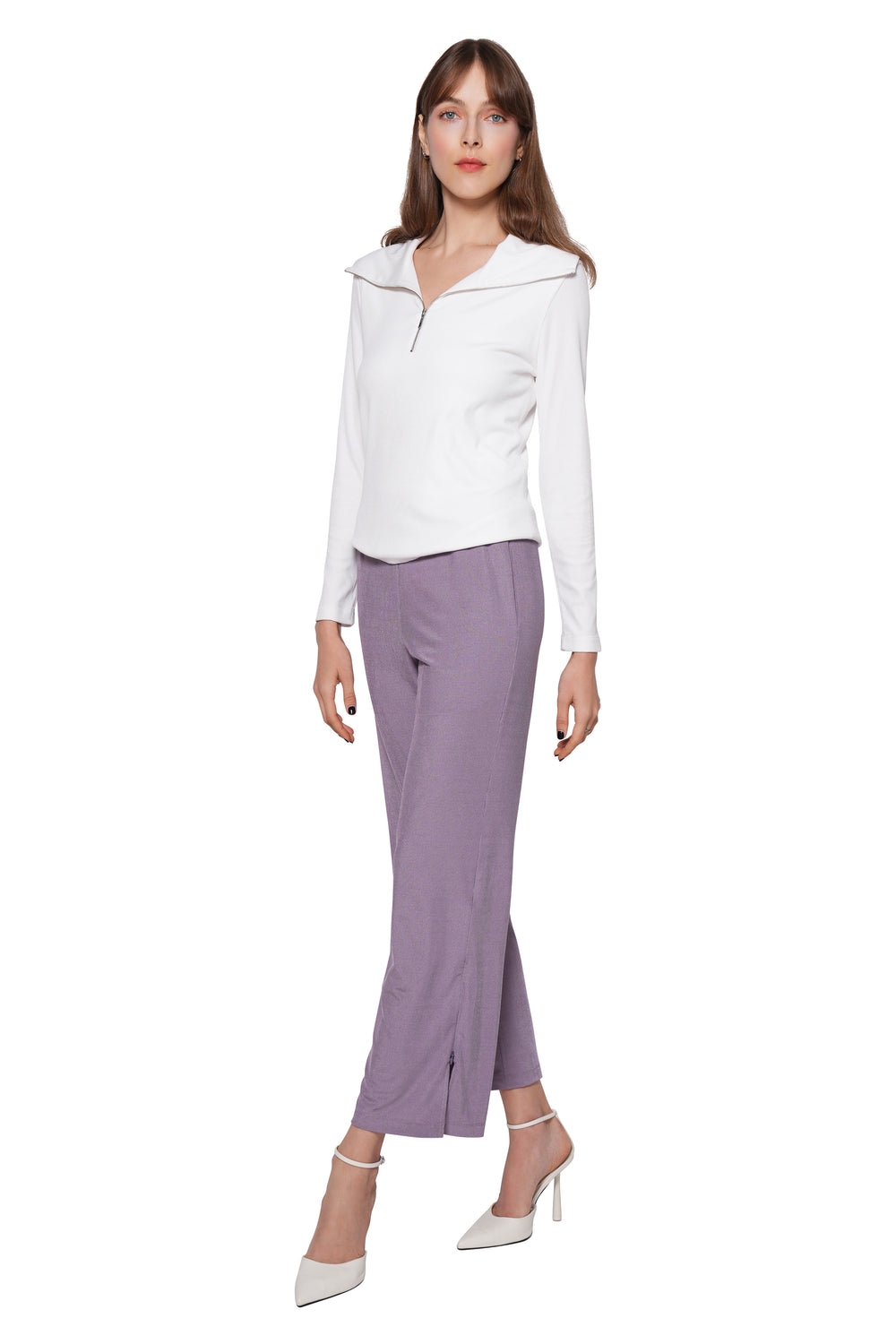 Raya Rib Knit Zipper Top