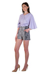 Kassy Two-Toned High-wasited Jacquard Shorts