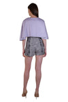 Kassy Two-Toned High-wasited Jacquard Shorts