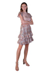 Vanice Asymmetrical Lurex Chiffon Skirt