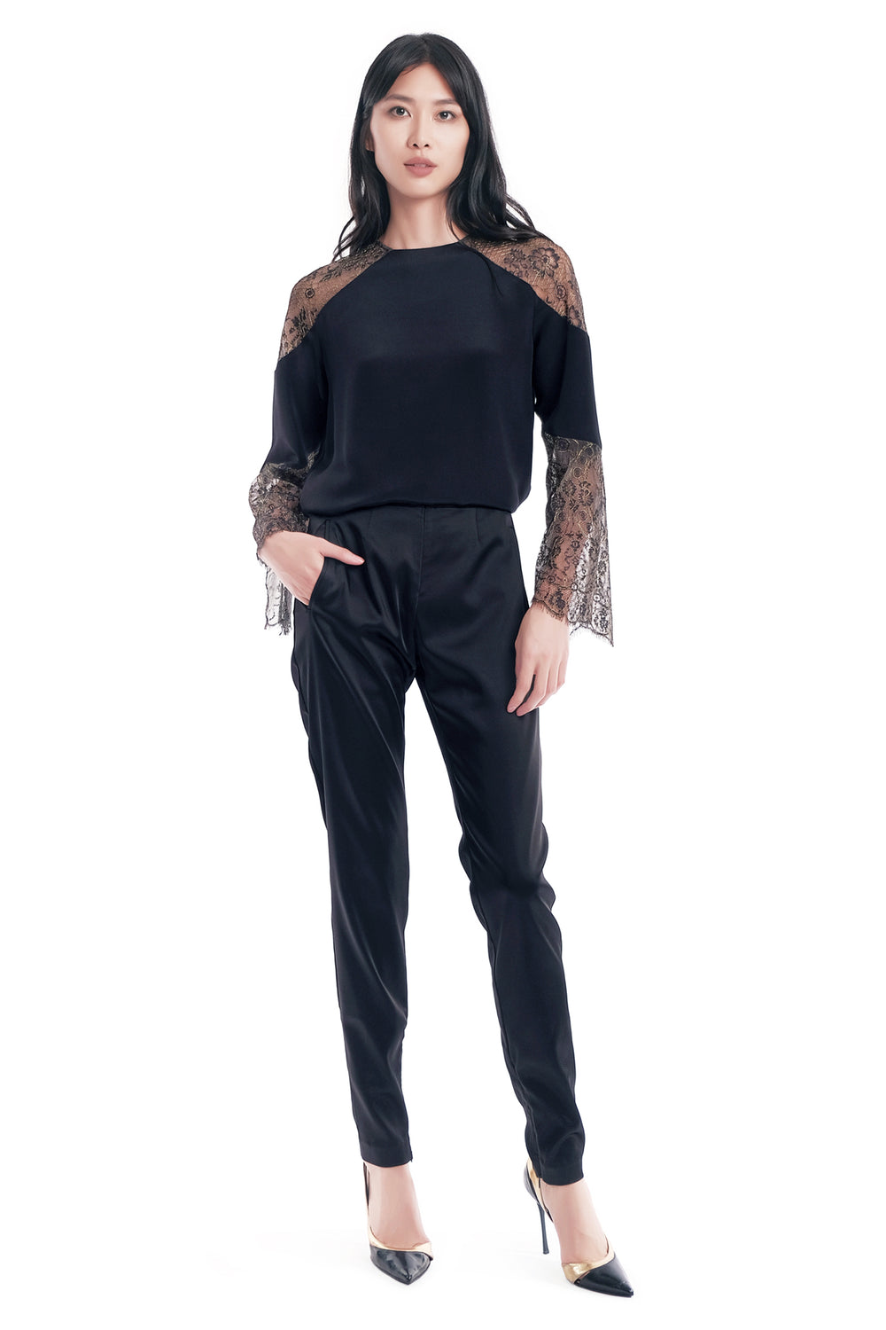 Amari Lace Silk Blouse